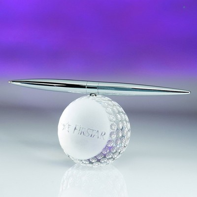 Awards-optical crystal golf spinning pen set.2-5/8" high